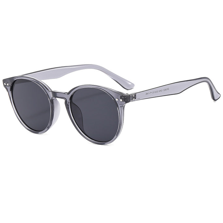Women's fashionable round sunglasses with transparent frame and UV protection Bowlift