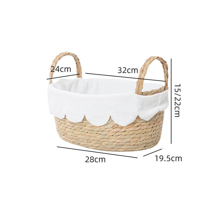 Decorative Woven Storage Basket with Scalloped Edges Bowlift