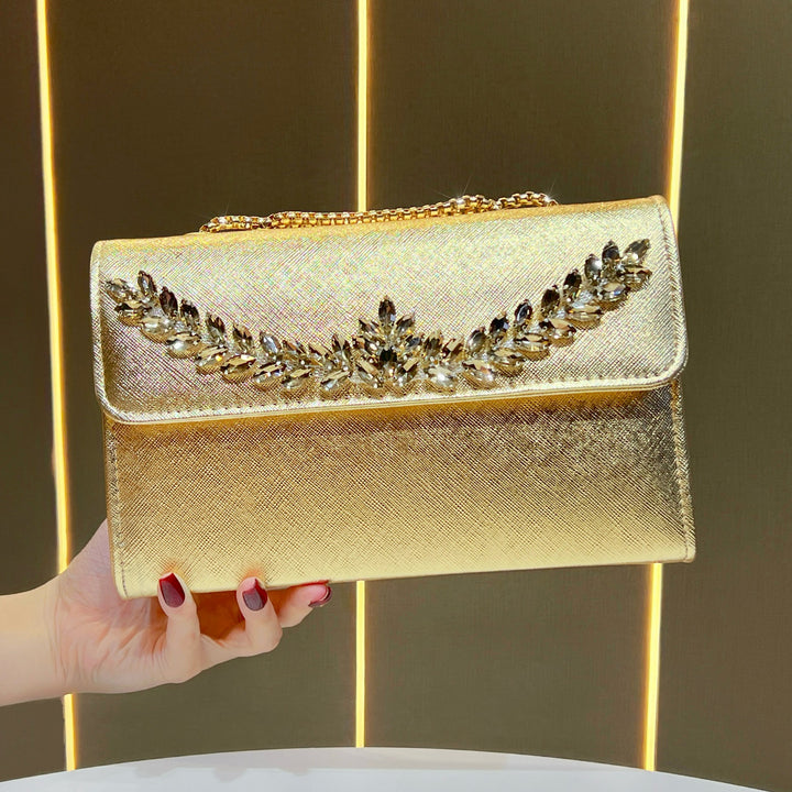 Crystal-Embellished Evening Bag