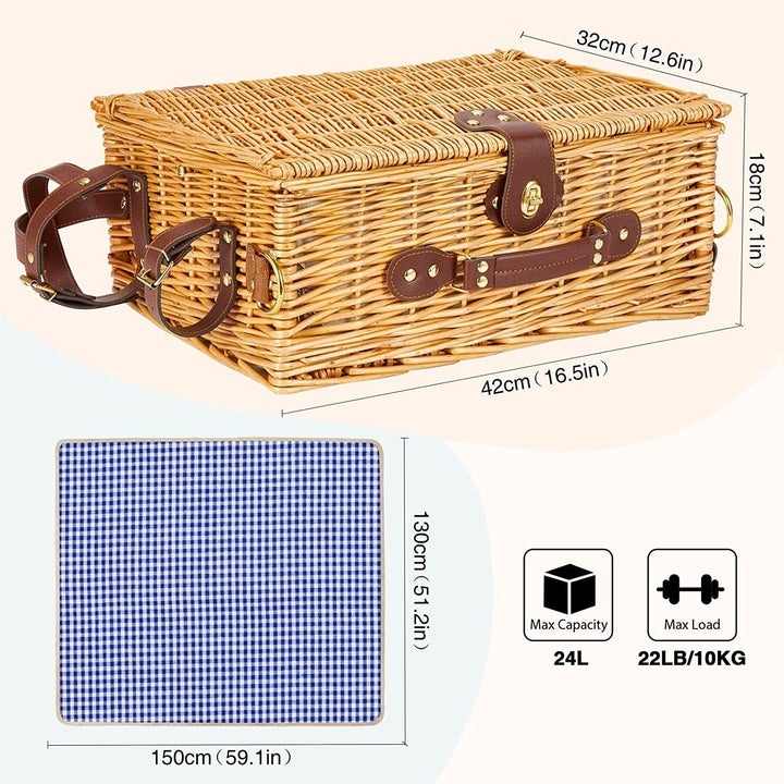 Ladies high-quality picnic basket with classic design Bowlift