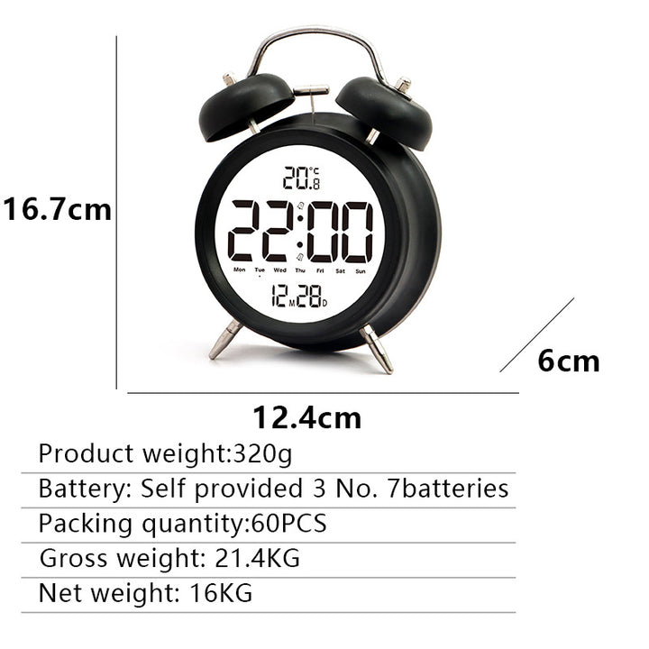 Digital alarm clock with large LED digits and temperature sensor Bowlift