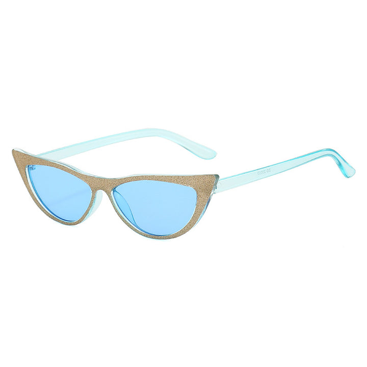 Women's Cat-Eye Sunglasses with Glittering Frame Bowlift