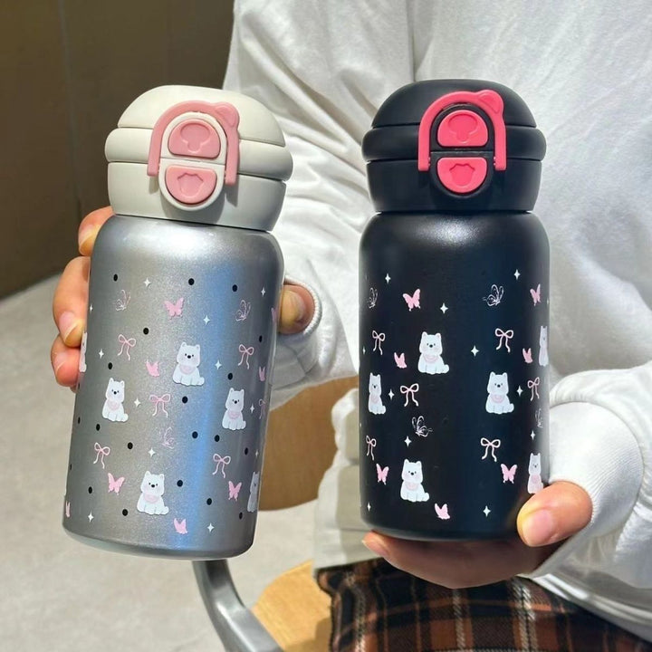Women's insulated drinking bottle with secure closure and cute animal design Bowlift