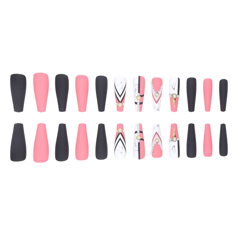 Glamorous Marble-Inspired Stiletto Nail Art Bowlift