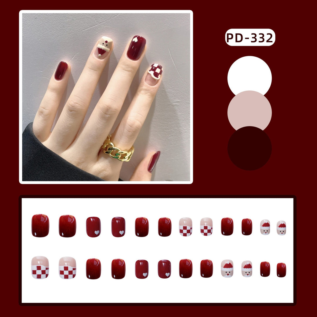 Artistic Press-On Nail Set Bowlift