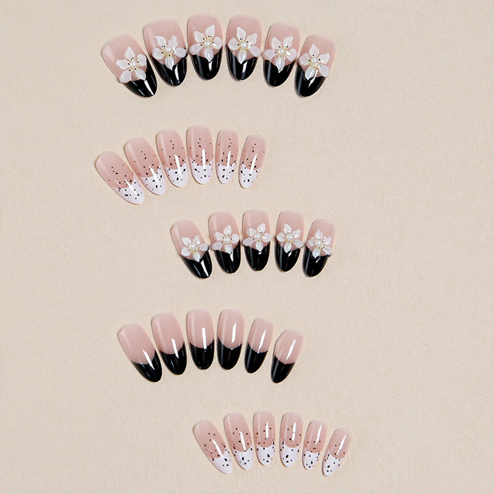 Artful nail tips with floral embellishments Bowlift