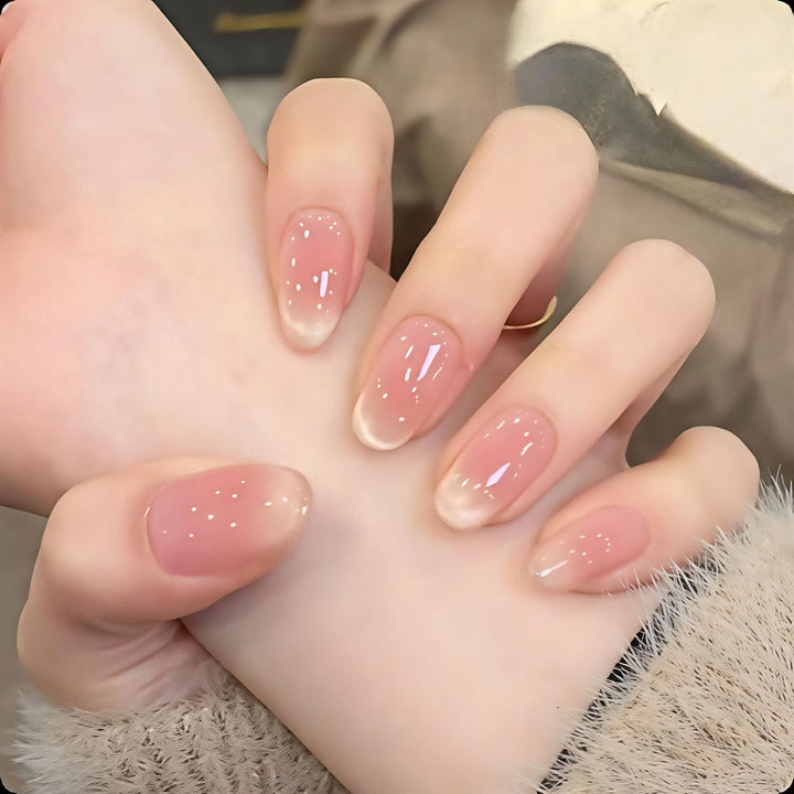 Natural Glossy Press-On Nail Set Bowlift
