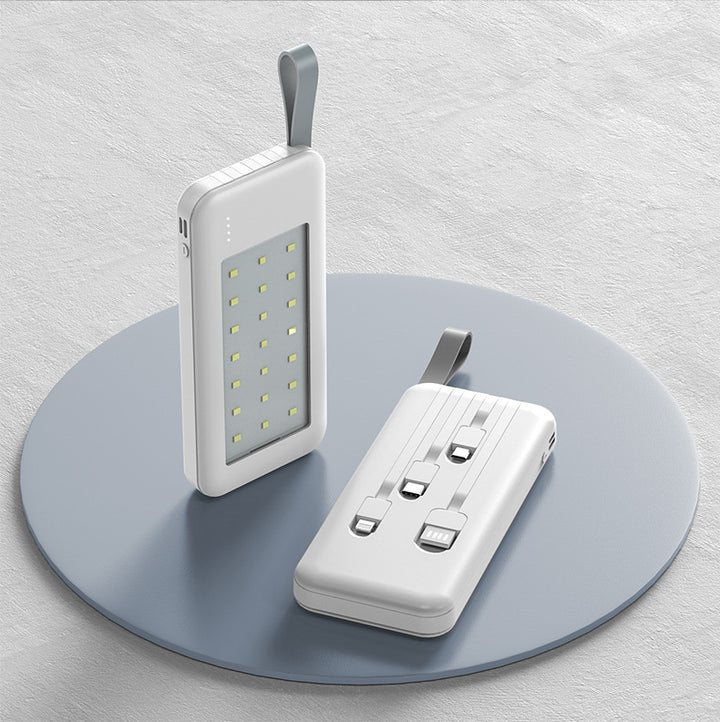 Portable power bank with integrated LED light Bowlift