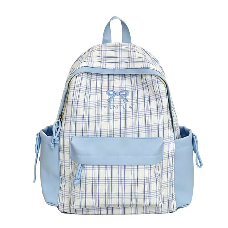 Plaid Patterned Backpack Bowlift