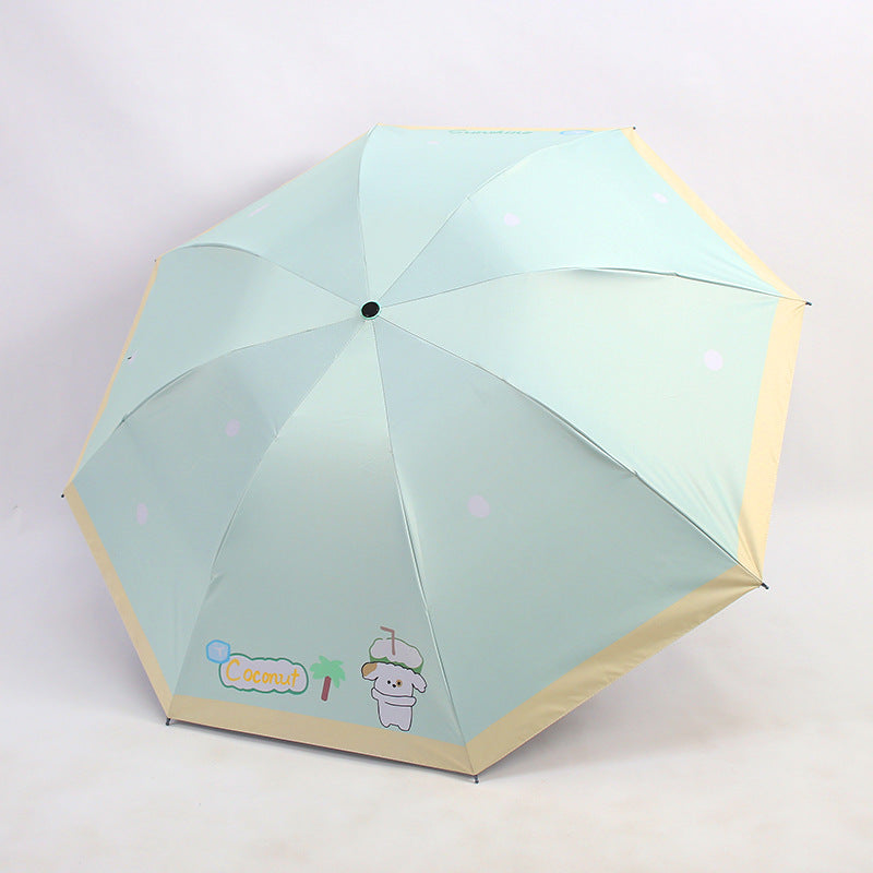Ladies Folding Umbrella with Cute Design Bowlift