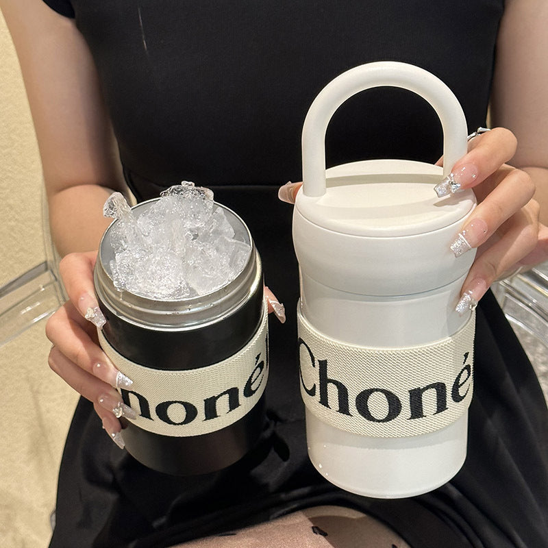 Women's multifunctional thermos cup with practical carrying handle Bowlift