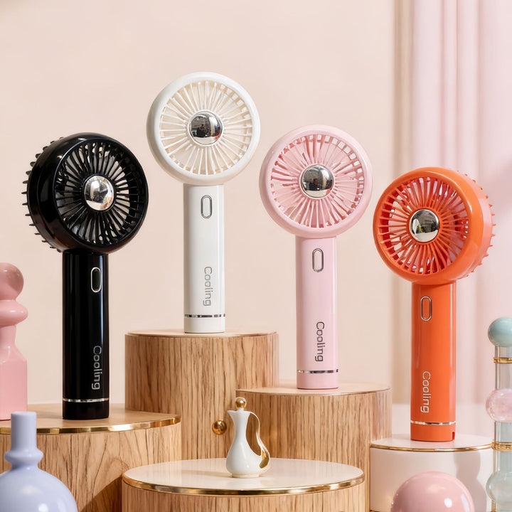 Women Portable Hand Fan with USB Charging Function and Innovative Design Bowlift