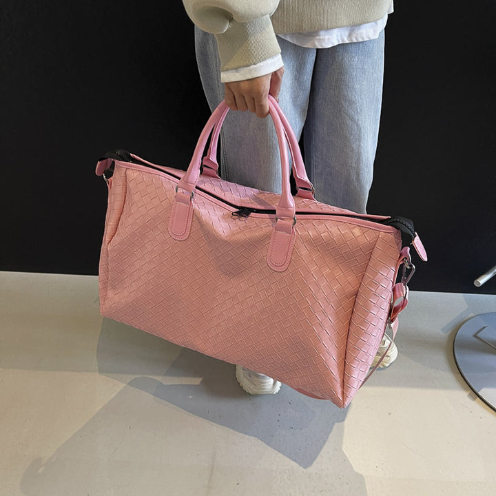 Handcrafted Travel Bag Made of Woven Leather Bowlift