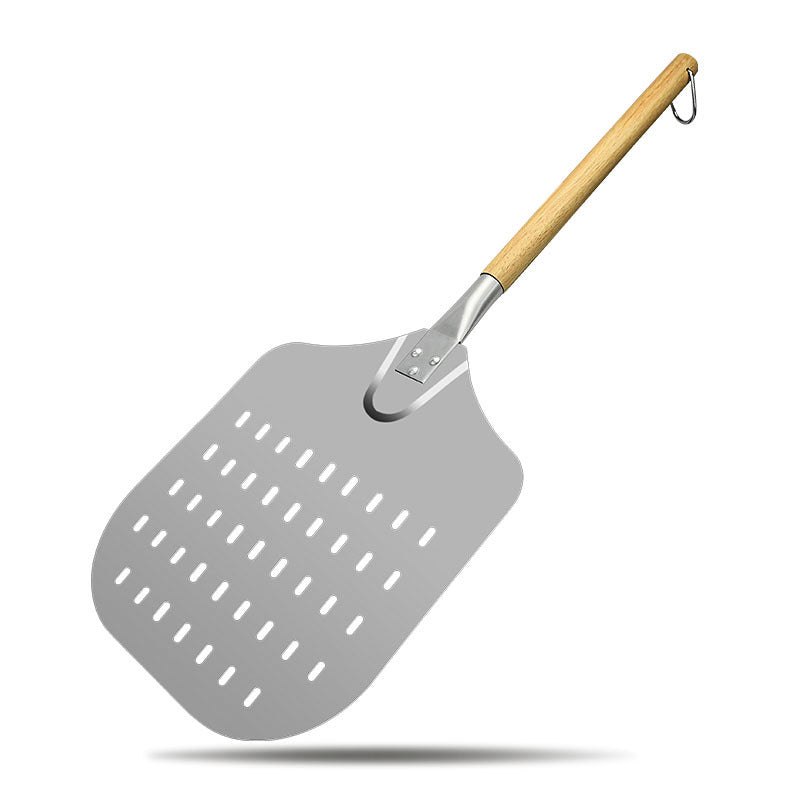 perforated professional pizza peel with beveled stainless steel blade and beech wood handle Bowlift