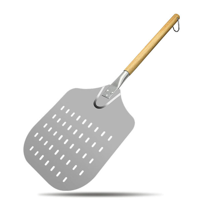 perforated professional pizza peel with beveled stainless steel blade and beech wood handle Bowlift