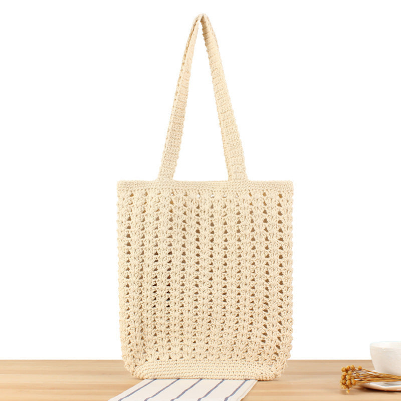 Braided Shopper Bag with Practical Inner Pouch Bowlift