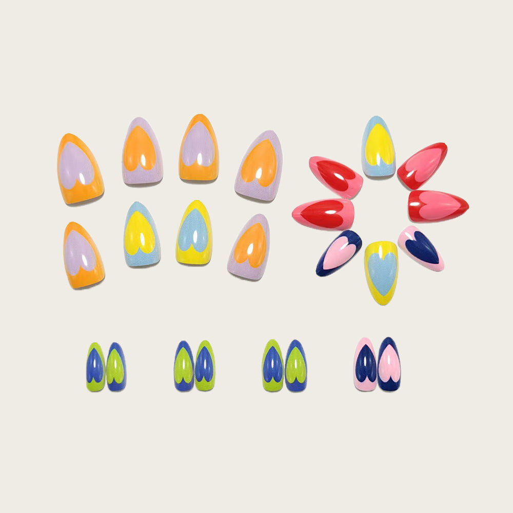 Artificial nails with cheerful heart design Bowlift