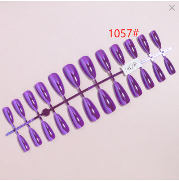 Glossy Press-On Nails Set with Iridescent Finish Bowlift