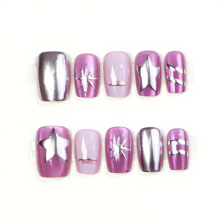 Artistic Press-On Nail Design Bowlift