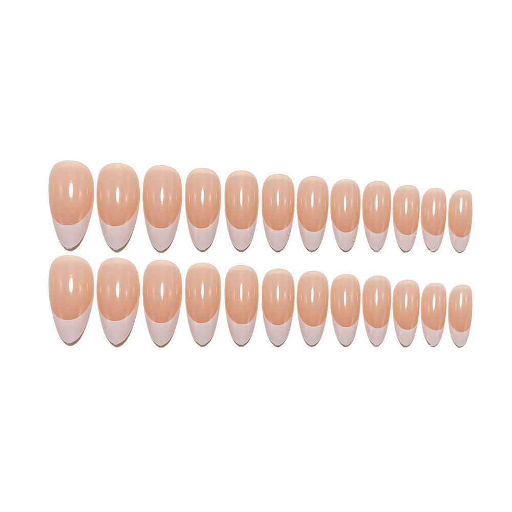 Elegant Artificial Nails in Modern French Tip Design Bowlift