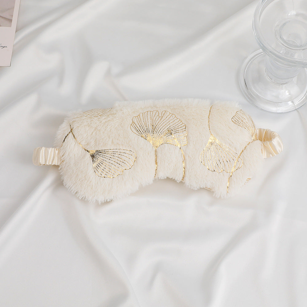 Unisex soft eye mask made of faux fur with festive motif embossing Bowlift