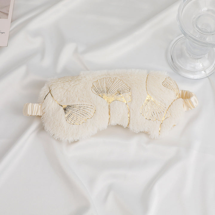 Unisex soft eye mask made of faux fur with festive motif embossing Bowlift