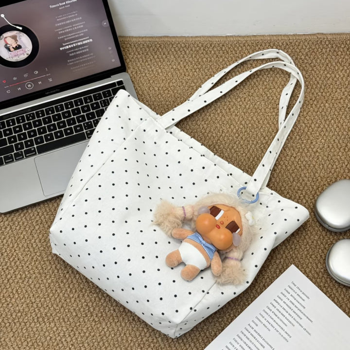 Trendy cotton bag with dots Bowlift