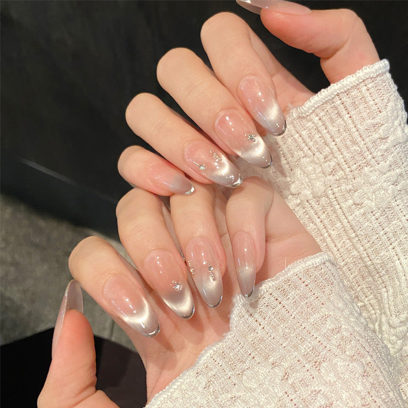 Elegant Ombre Stiletto Press-On Nails with Sparkling Accents Bowlift