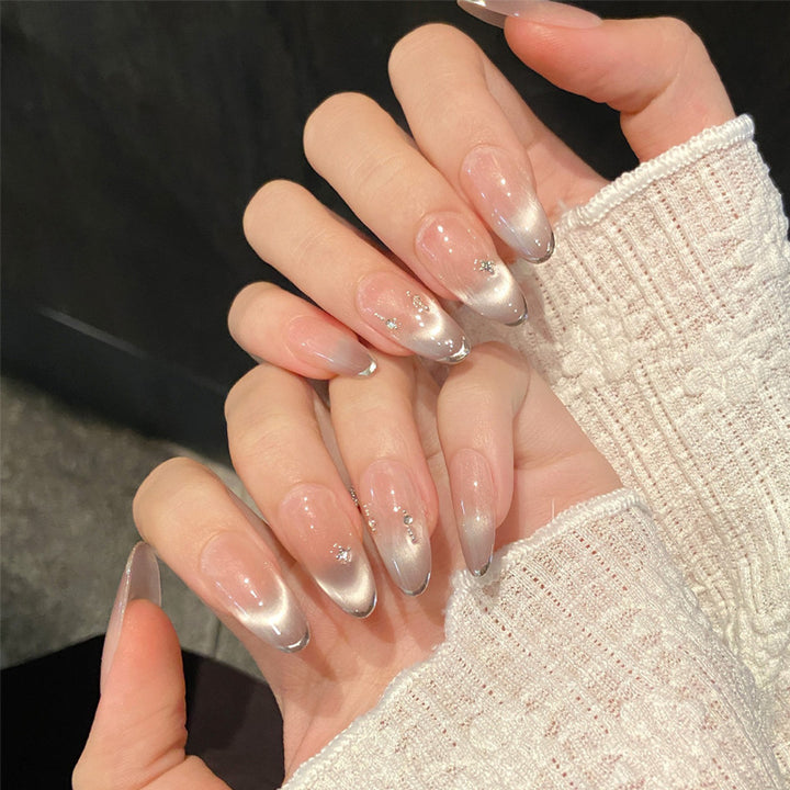 Elegant Ombre Stiletto Press-On Nails with Sparkling Accents Bowlift
