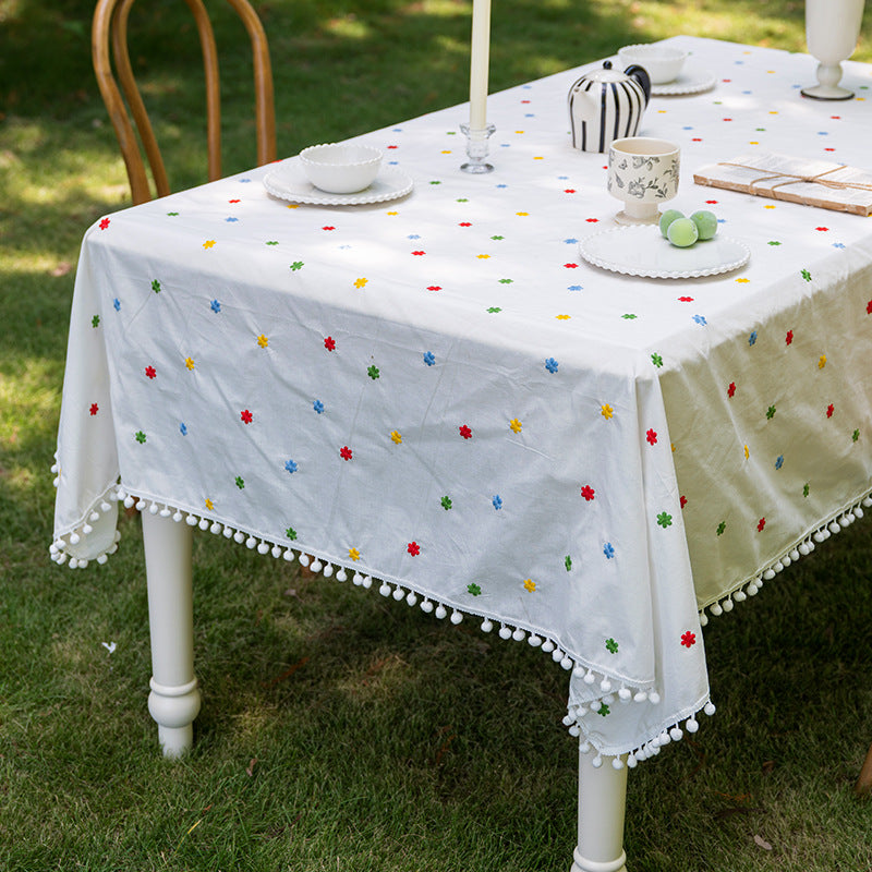 Decorative Pom Pom Tablecloth