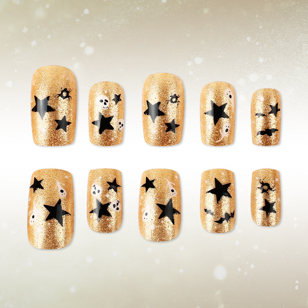 Halloween-Themed Glitter Nail Art Bowlift