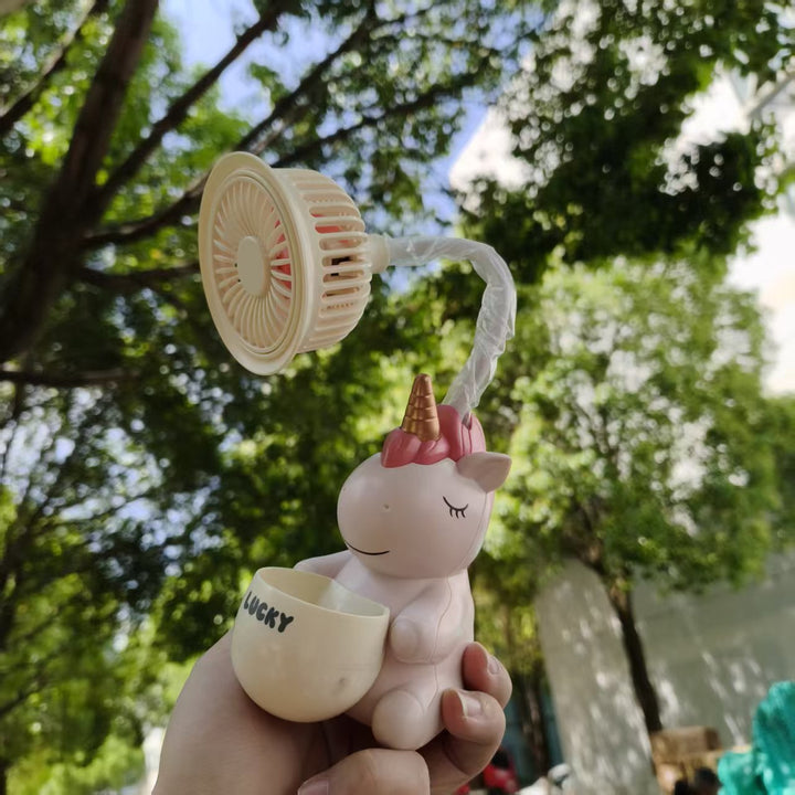 Unisex Portable Mini Fan with Unique Unicorn Design Bowlift