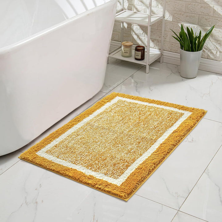 Plush Memory-Foam Non-Slip Checkerboard Bath Rug Bowlift
