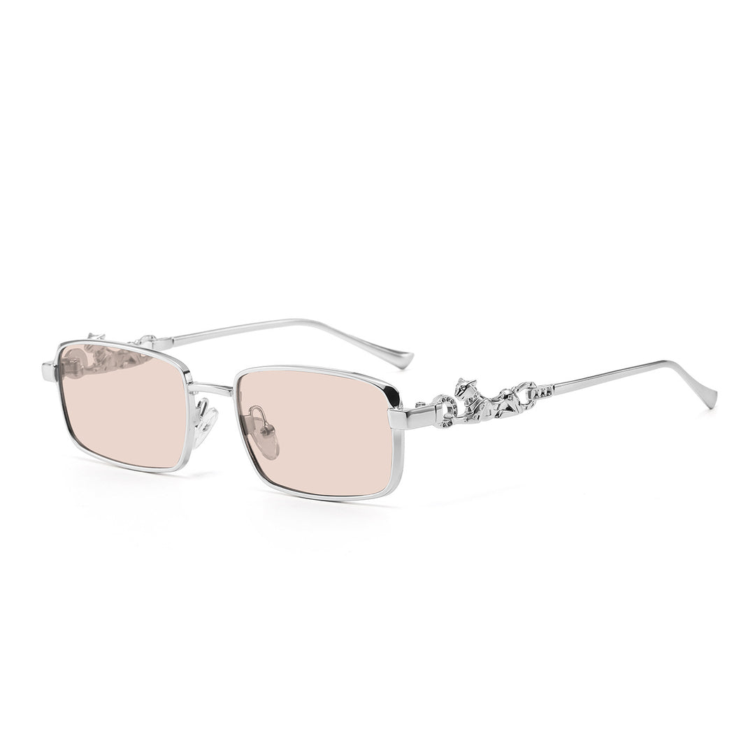 Fashion-Forward Oversized Square Sunglasses with Decorative Metallic Accents Bowlift