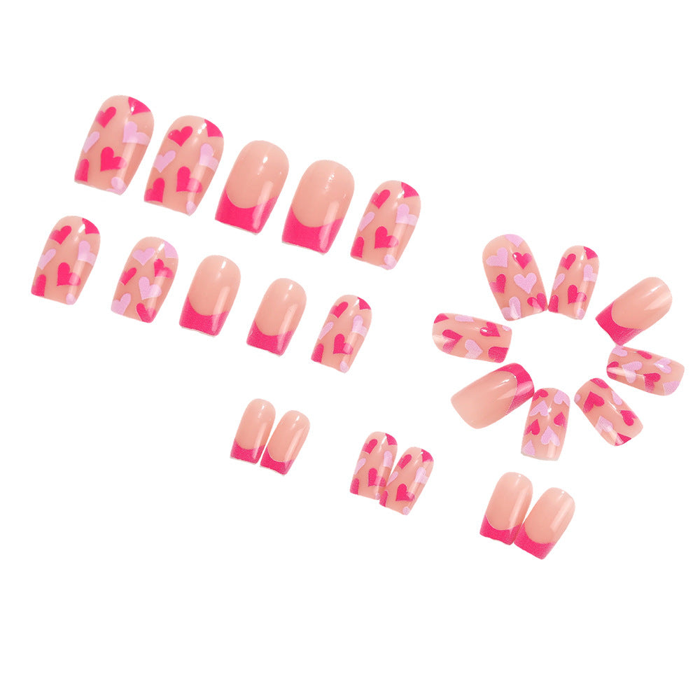 Artificial nails with romantic heart designs Bowlift