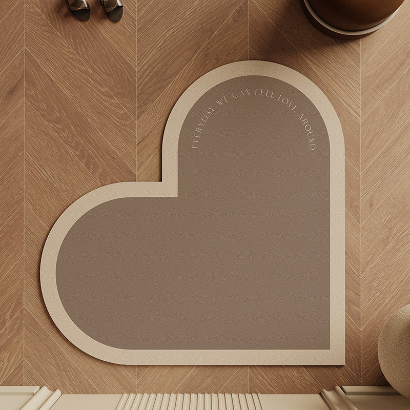 Heart-Shaped Non-Slip Area Mat Bowlift