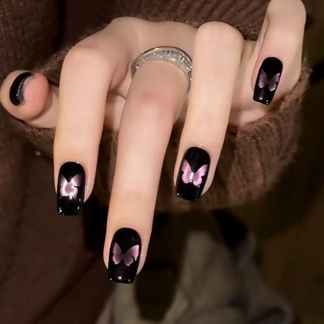 Elegant French Tip Press-On Nail Set Bowlift