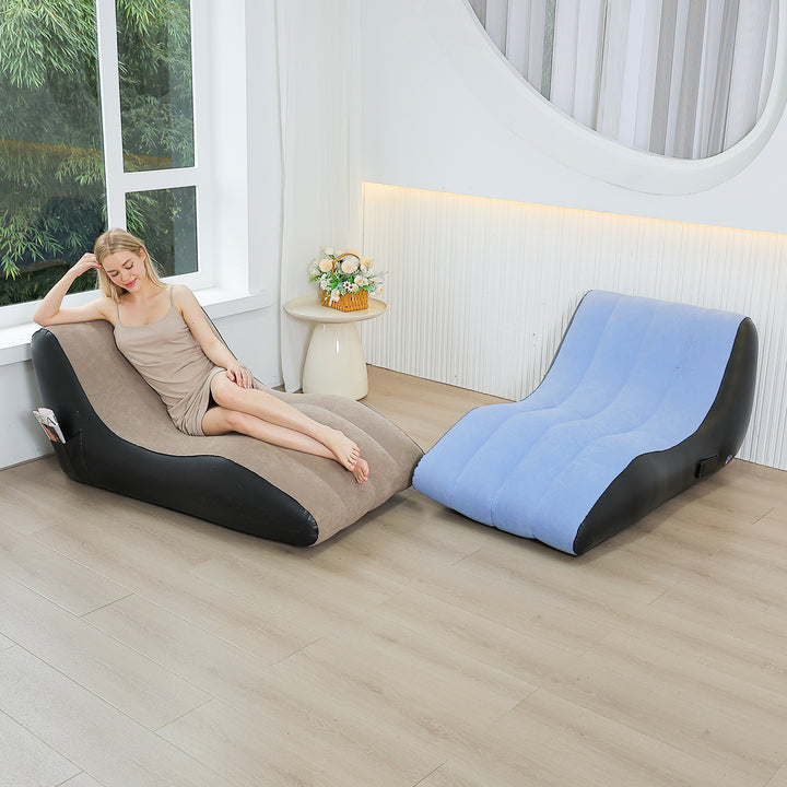 Women Comfortable Inflatable Relax Lounger with Ergonomic Backrest Bowlift