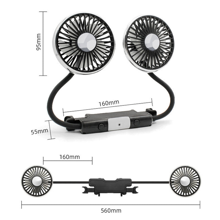 Flexible car fan with adjustable holder Bowlift