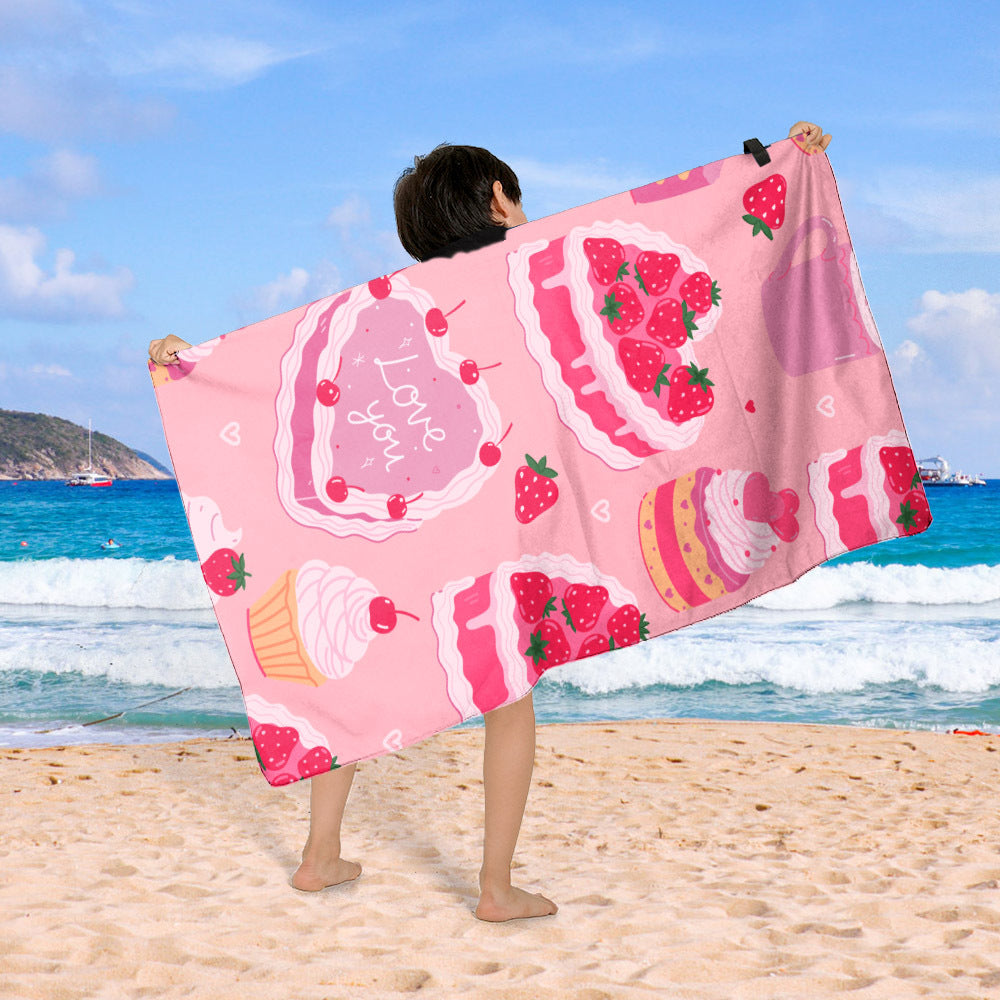 Beach blanket with colorful cupcake design Bowlift