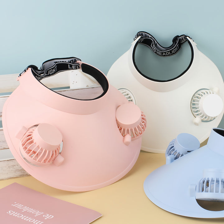 Women Portable Cool Hat with Integrated Fan Bowlift