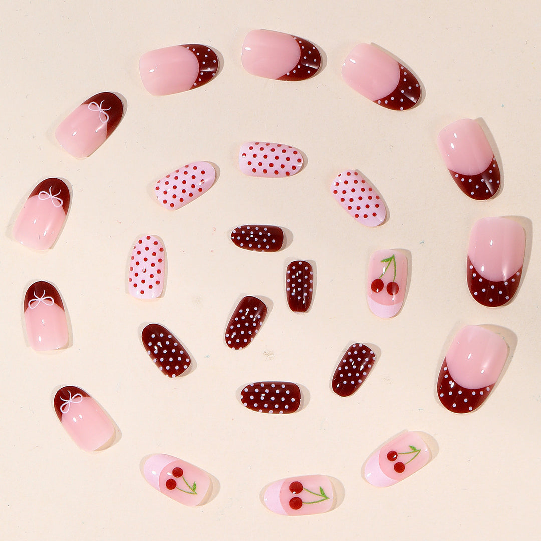 Cherry-Inspired Decorative Nail Art Extensions Bowlift