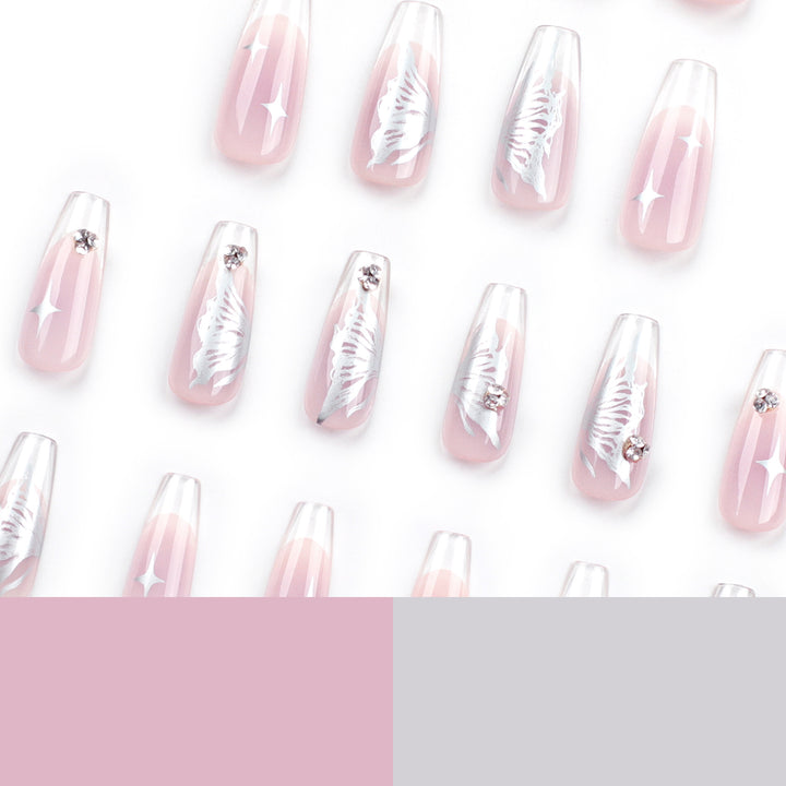 Artistic Nail Extensions with Elegant Floral Design Bowlift