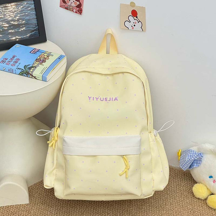 Casual Polka Dot Backpack Bowlift