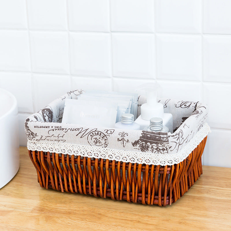 Women’s storage basket with decorative fabric lining Bowlift