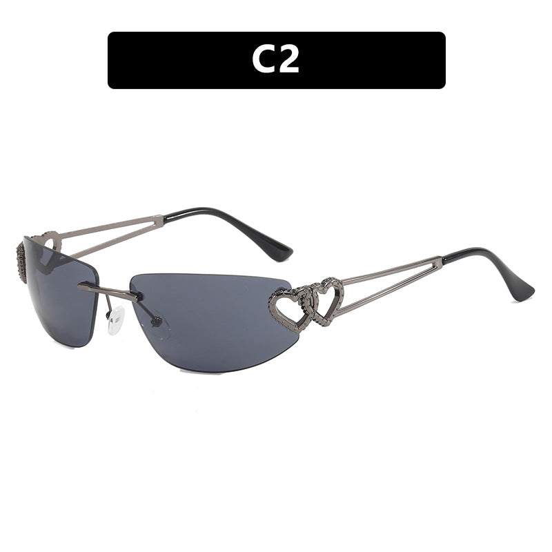 Women's Cat-Eye Sunglasses with Unique Heart Design and Protective UV Filter Bowlift