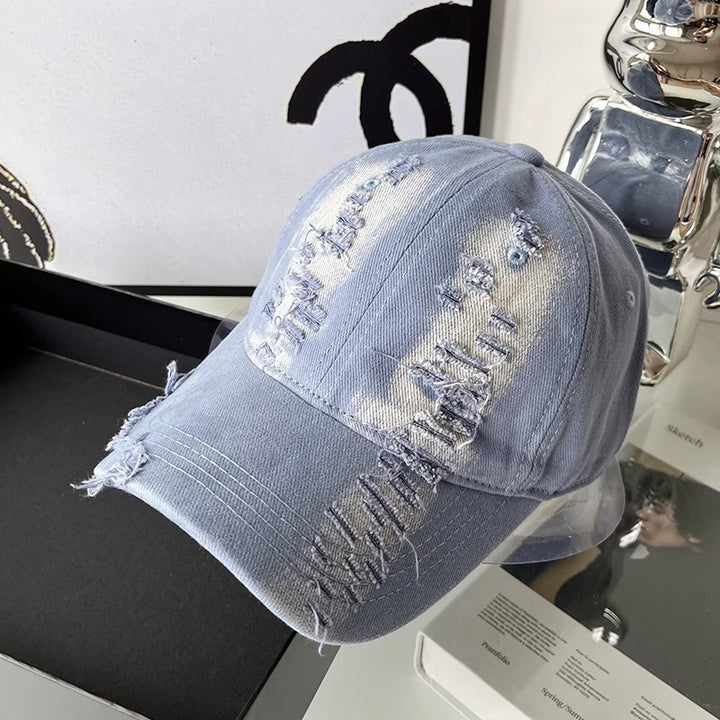 Women's Distressed Vintage-Inspired Baseball Cap Bowlift