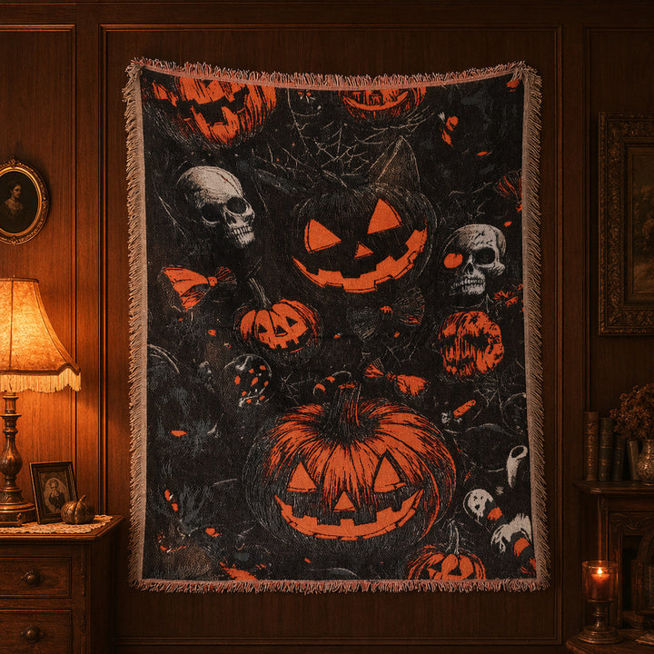 Halloween-Themed Cozy Throw Blanket
