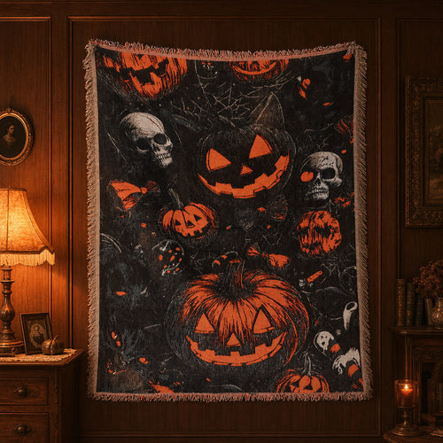 Halloween-Themed Cozy Throw Blanket