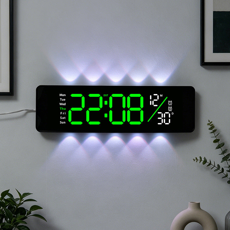Digital display alarm clock with weekday display and temperature Bowlift